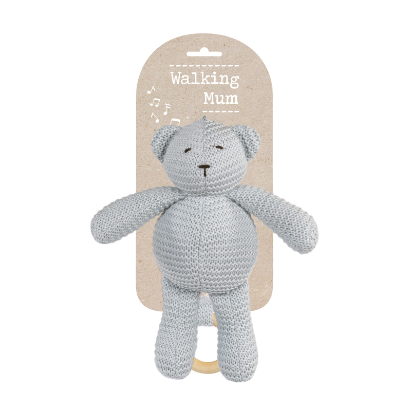 Musical Urso de Malha Cinza da Walking Mum