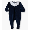 Babygrow de algodão azul marinho  e piquet branco da Baby Gi 1