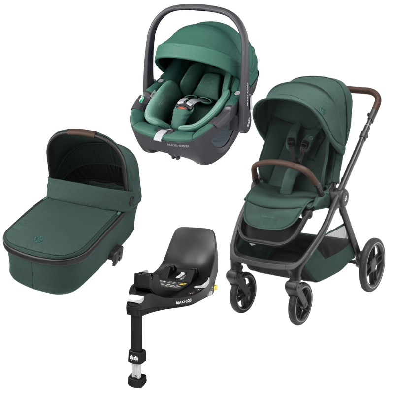 Oxford, Pebble 360º, Oria e Familyfix 360º Essential Green da Maxi Cosi