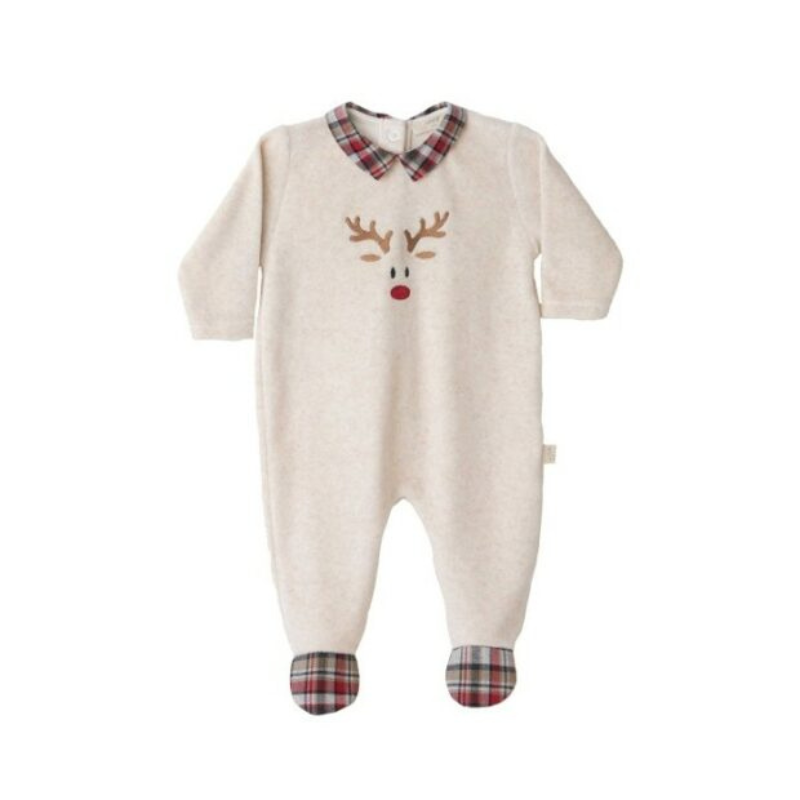 Babygrow laminado Wood com gola em bico estampada da Baby Gi 1