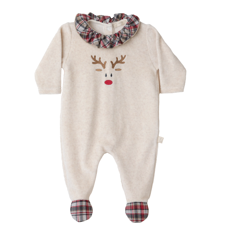 Babygrow laminado Wood com gola folho estampada da Baby Gi