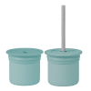 Copo Sip + Snack aqua green powder grey da Minikoioi