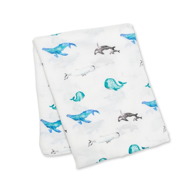 Swaddle bamboo Whales da Lulujo