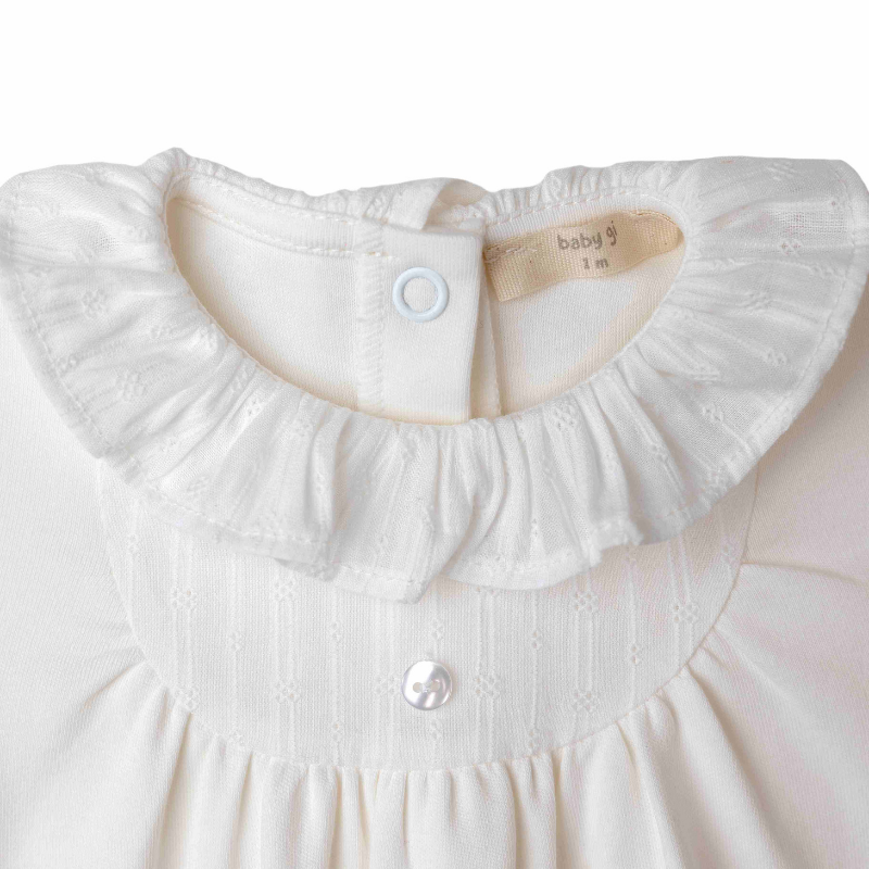 Babygrow com Folho Pure Branco da Baby Gi 2