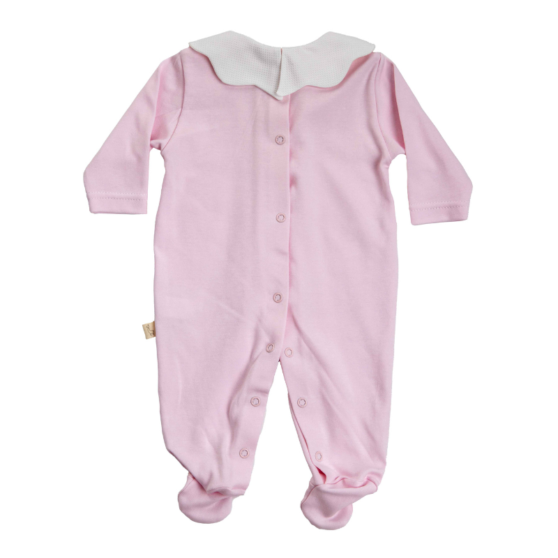 Babygrow de algodão rosa com Piquet da Baby Gi 3