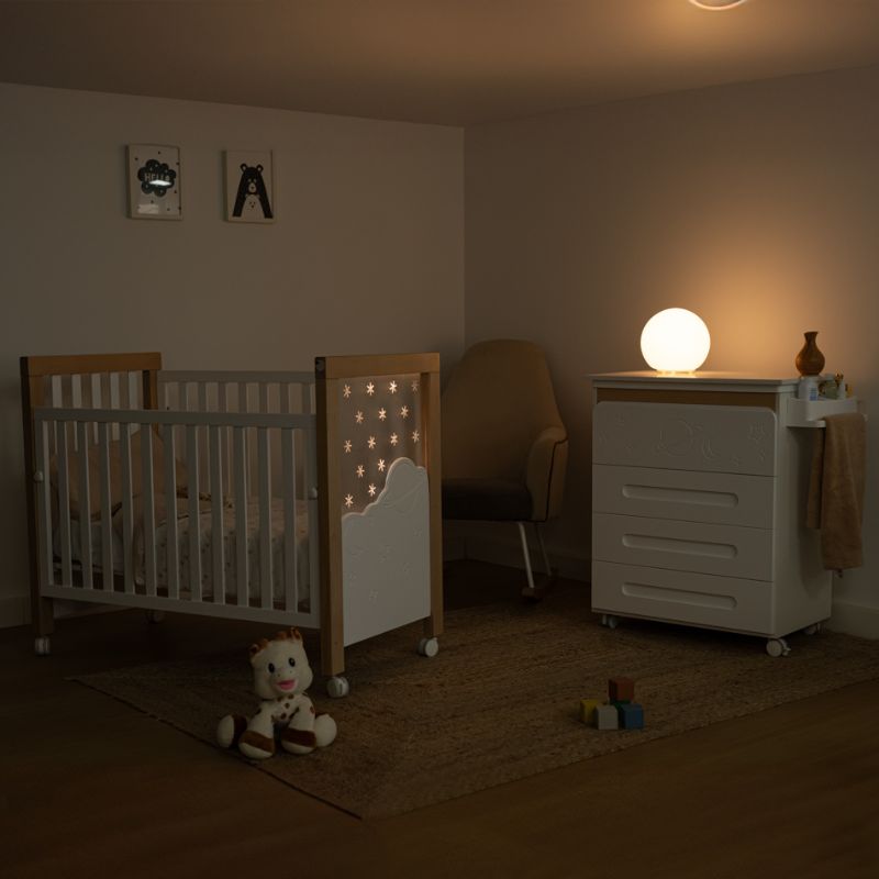 Cama de grades para bebé Dolce Magic branco cera natural da Micuna 3