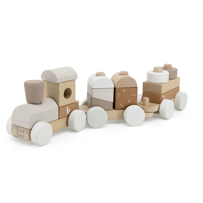 Comboio de madeira com blocos empilháveis Nougat da Label Label 1