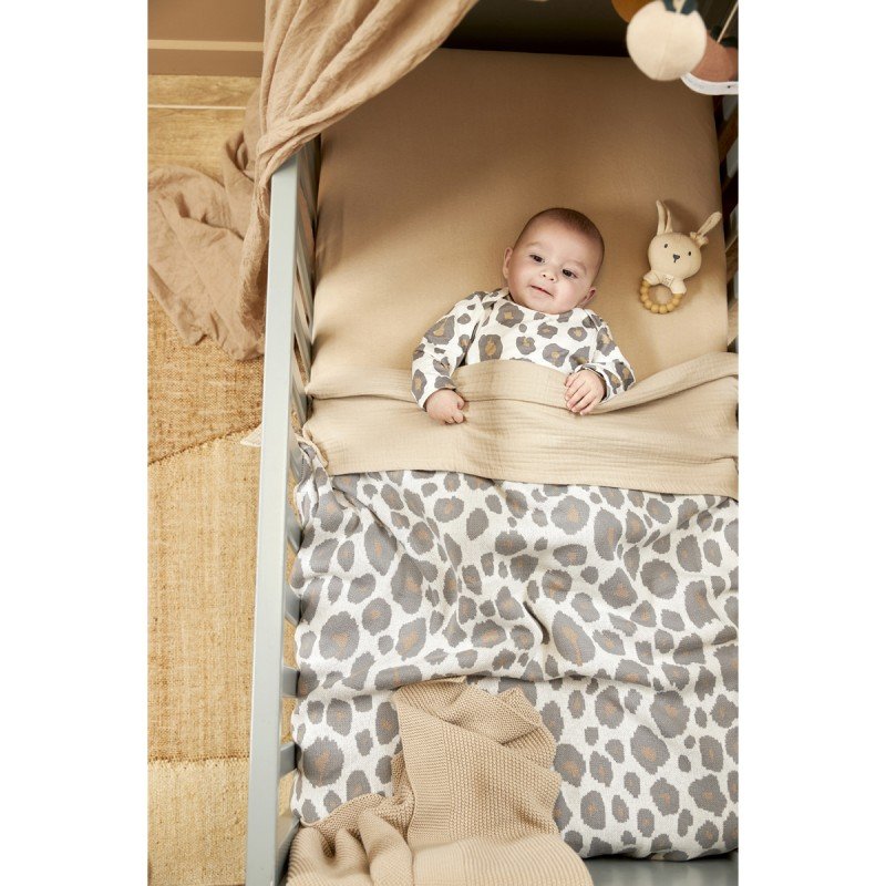 Pack 2 lençóis ajustáveis bege da Meyco Baby 5