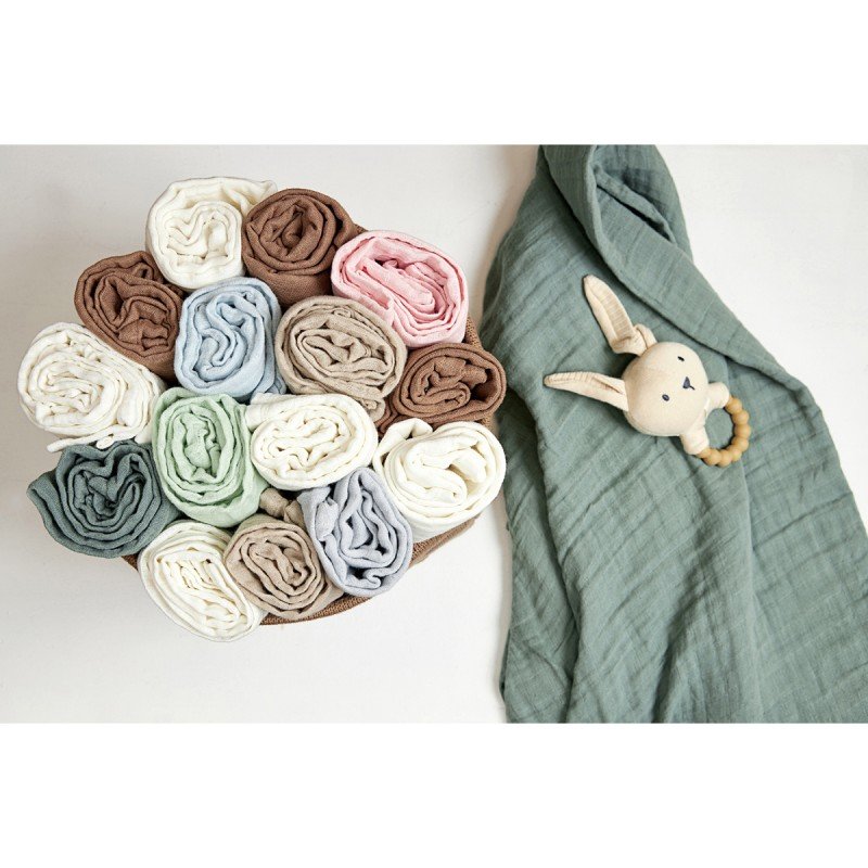Pack de duas musselinas Bege Taupe da Meyco Baby 3