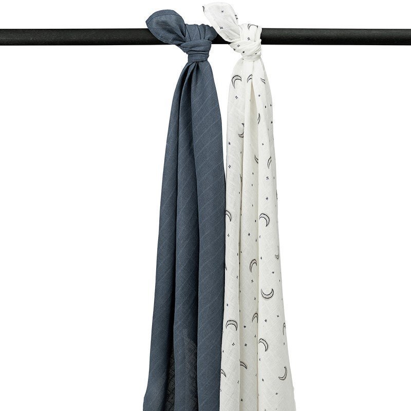 PAck de 2 musselinas Moon Indigo da meyco baby 1