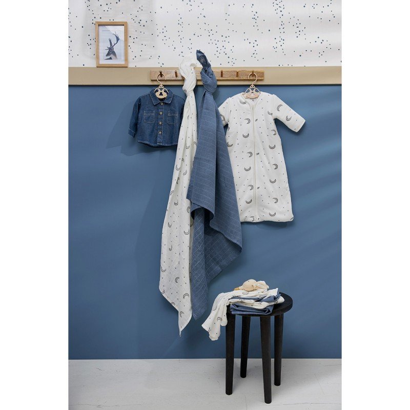 PAck de 2 musselinas Moon Indigo da meyco baby 2