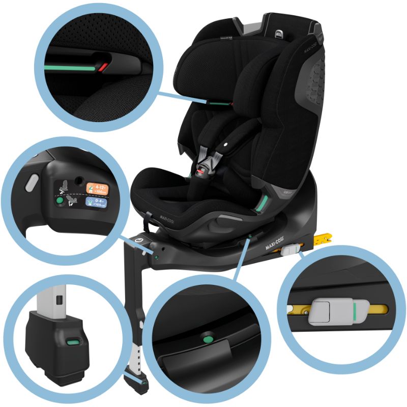 Cadeira auto i-Size Emerald 360º Pro Authentic Black da Maxi Cosi 12