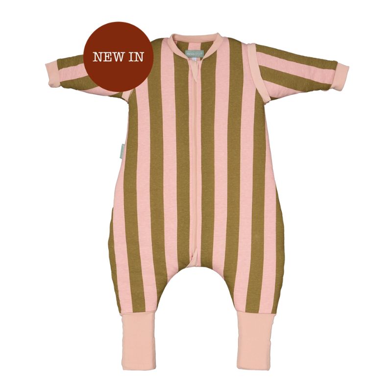 Saco de dormir com mangas e meias Khaki & Rose Stripes tog 2.5 da Molis&Co 1