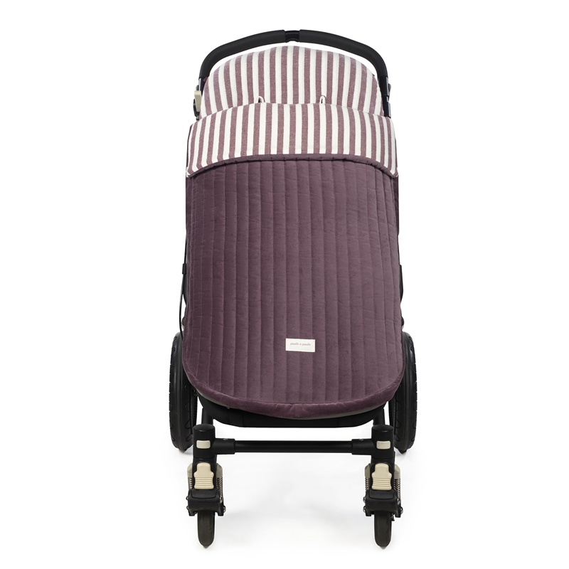 Forra Carrinho Cherry Velvet Riscas Bordeaux da Pasito a Pasito