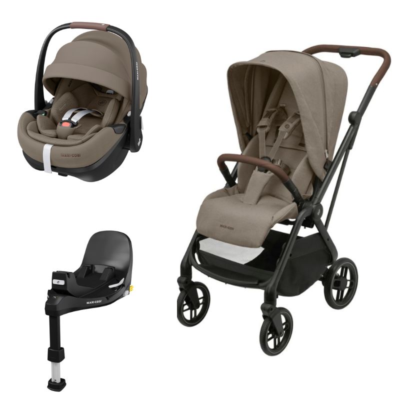 Leona² com Pebble 360 Pro² adaptadores e Familyfix 360 Pro Essential Black da Maxi Cosi