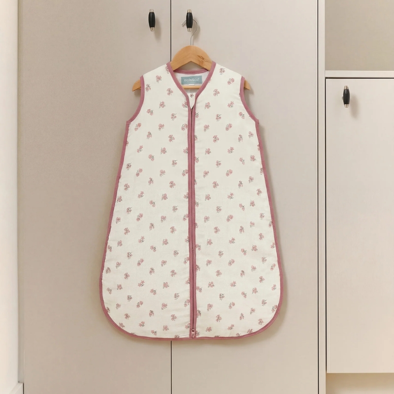 Saco de Dormir de Bebé em Musselina Tog 1 Tiny Flowers da Molis & Co 3