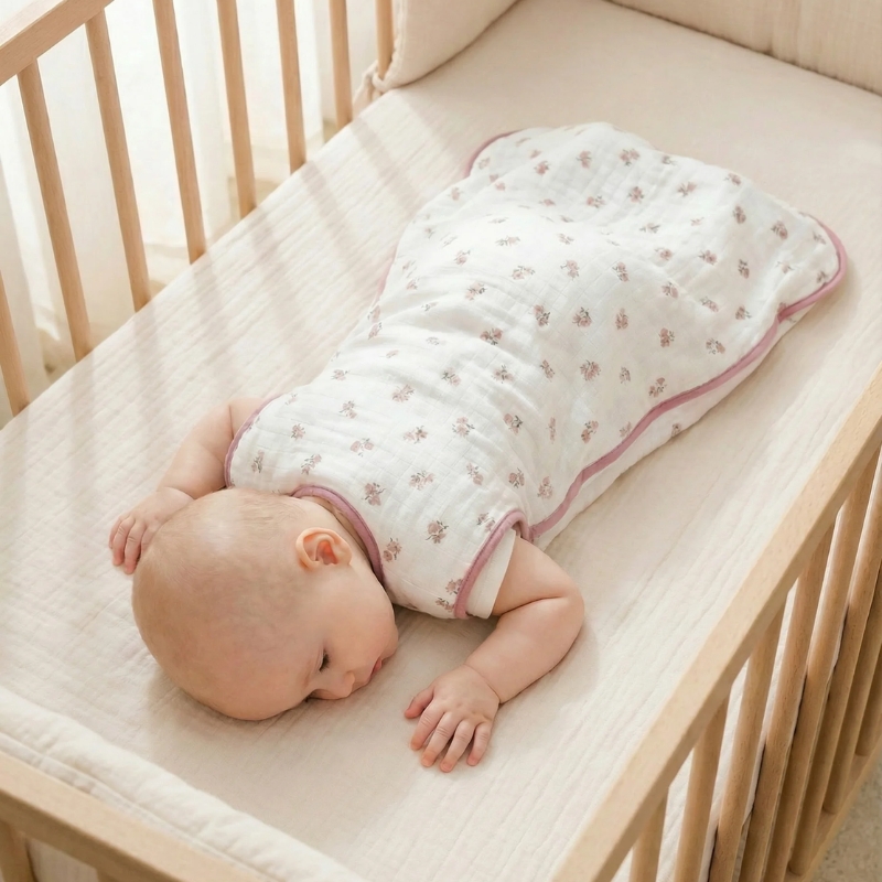 Saco de Dormir de Bebé em Musselina Tog 1 Tiny Flowers da Molis & Co 4