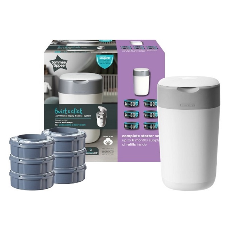 Contentor Sangenic Twist & Click com 6 recargas da Tommee Tippee