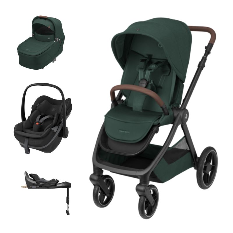 Pack Oxford Plus com Pebble Slide Pro green e base FamilyFix Slide Pro da Maxi Cosi 1