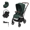 Carrnho Leona Pebble Slide Pro alcofa Sense Green e base Familyfix Slide Pro da Maxi Cosi 1
