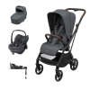 Carrnho Leona Pebble Slide Pro alcofa Sense Graphite e base Familyfix Slide Pro da Maxi Cosi 1