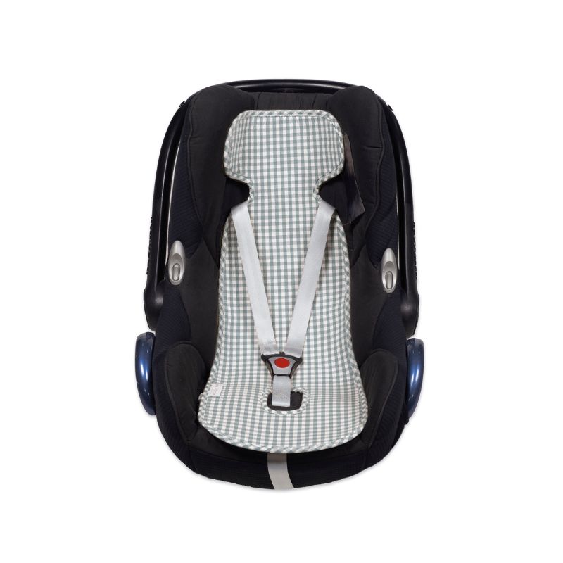 Forra de cadeira auto Praliné Vichy Matcha da Walking  Mum 1