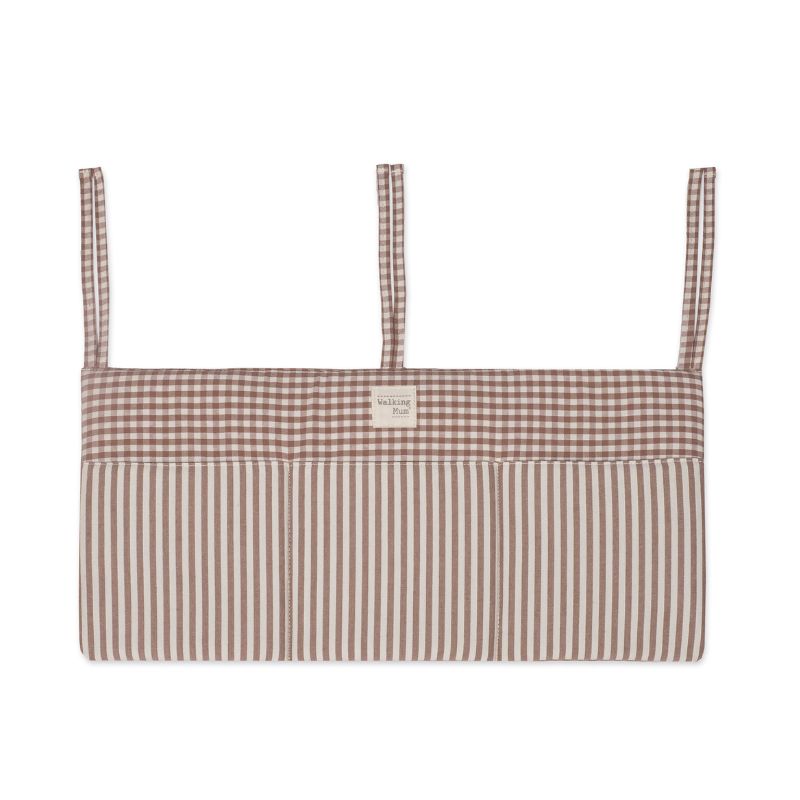 Organizador de cama Praliné Vichy/ Strips Moka da Walking Mum 1
