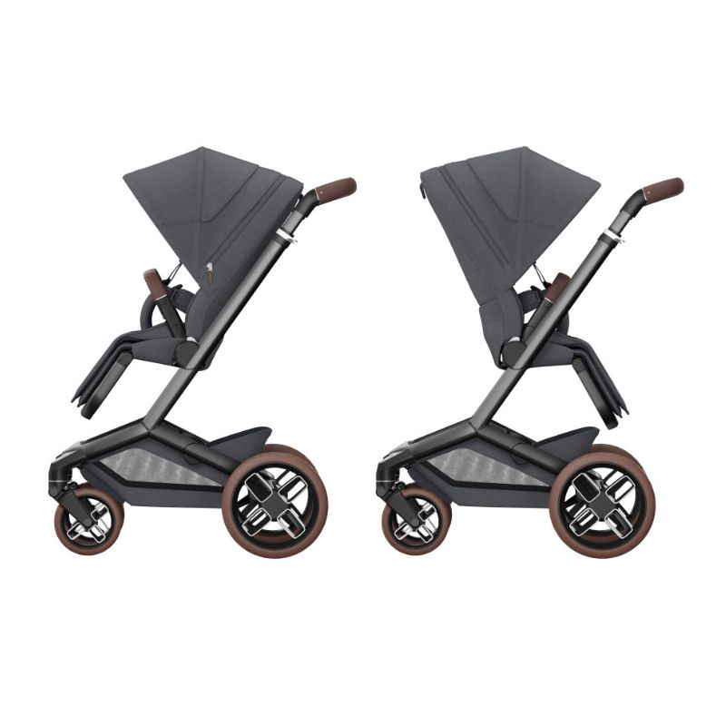 Conjunto de carrinho Fame e cadeira auto Pebble Slide Pro Moon Graphite da Maxi Cosi 7