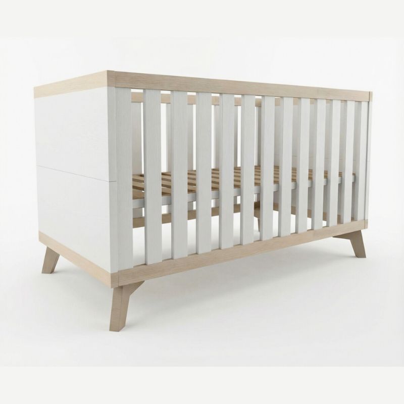 Cama Capri 120x60cm branco/natural da I-Kid 1