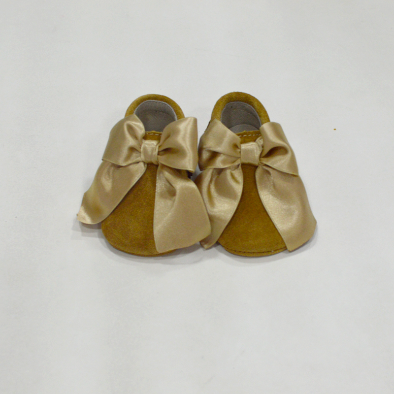 Os Mocassins Laço para bebé menina camel 1