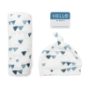 Hello World Navy Triangles Pack Swaddle e Gorro 1