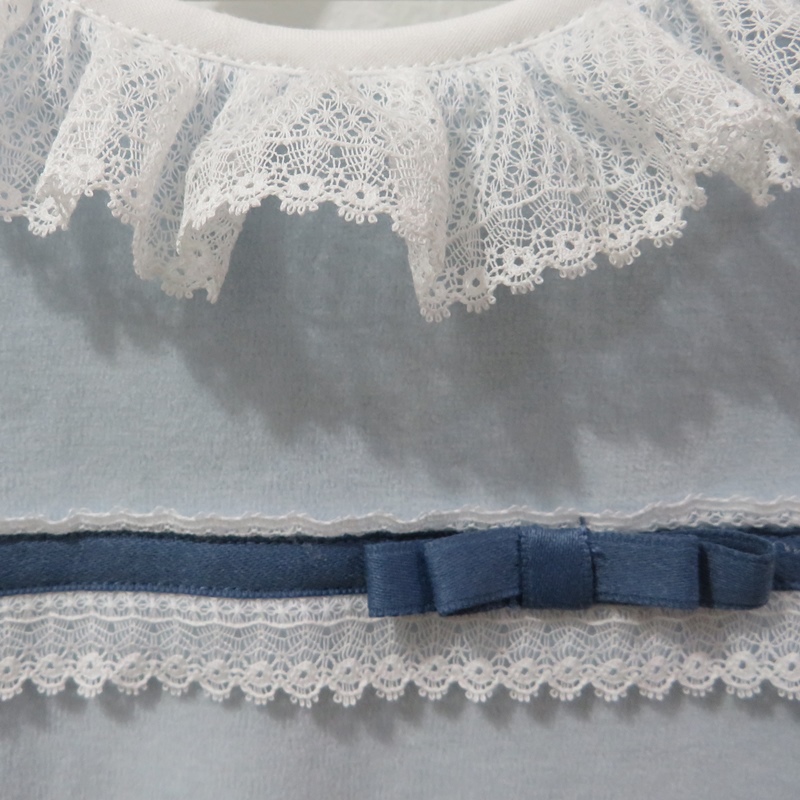 Babygrow  de algodão laminado Romantic1 da Pim Pam Pum Azul 2