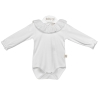 Body de algodão branco com picueta branca da Baby Gi   1