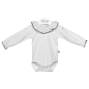 Body de algodão branco com picueta Marinho da Baby Gi 1