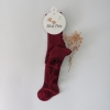 Collants lisos com Pompons bordeaux da Meia Pata