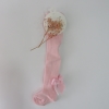 Collants lisos Rosa com laço de cetim atrás da Meia Pata 1