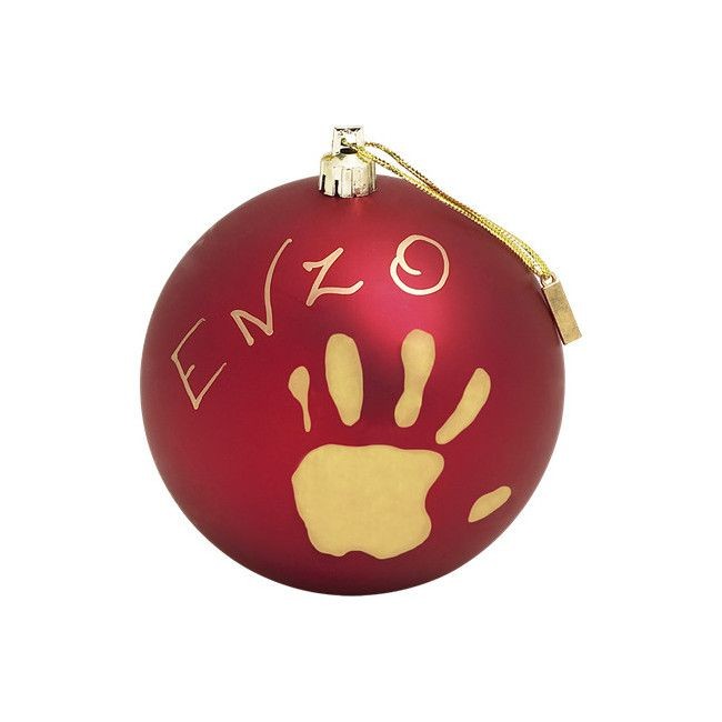 Bola de Natal vermelha personalizável da Baby Art