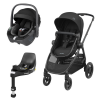 Trio Zelia³ Pebble 360º Essential Black e FamilyFix 360º da Maxi Cosi