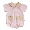 Fofo de algodão rosa com bolsos do tema Linen da Baby Gi 1 Fofo de algodão rosa com bolsos do tema Linen da Baby Gi 1