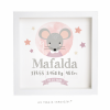 Quadro de nascimento personalizável Rato Rosa da Maria Carrossel  