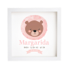 Quadro de nascimento personalizável Urso rosa da Maria Carrossel 1