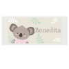 Placa Koala cinza rosa personalizável com nome da Maria Carrossel 