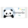 Placa Panda Azul personalizável com nome da Maria Carrossel 1 