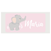 Placa personalizável com nome e elefante rosa da Maria Carrossel 1