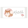 Placa personalizável com nome raposa e cogumelo rosa da Maria Carrossel 1