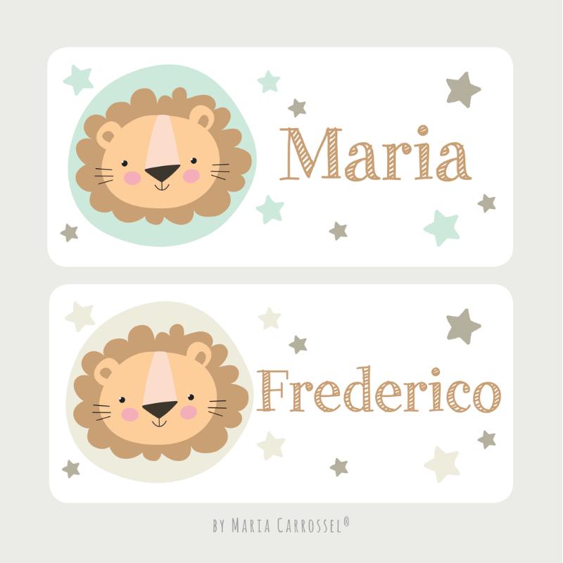 Placa personalizável com nome Leão da Maria Carrossel