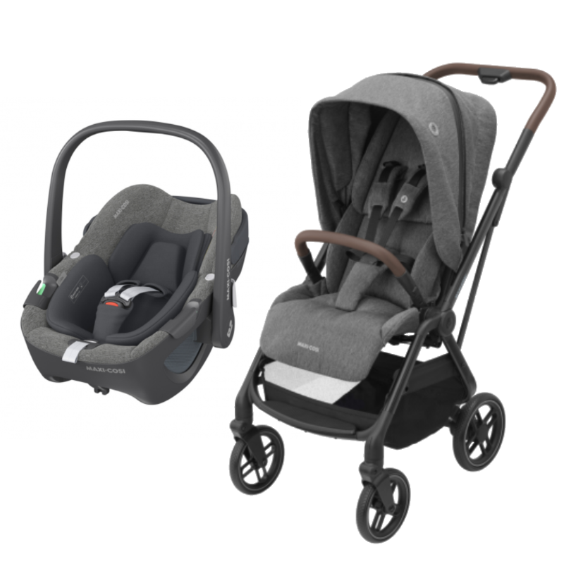 Carrinho Leona² e cadeira auto i-Size Pebble 360º Select Grey da Maxi Cosi