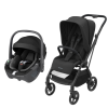 Carrinho Leona² e cadeira auto i-Size Pebble 360º Essential Black da Maxi Cosi