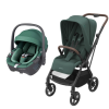 Carrinho Leona² e cadeira auto i-Size Pebble 360º Essential Green da Maxi Cosi