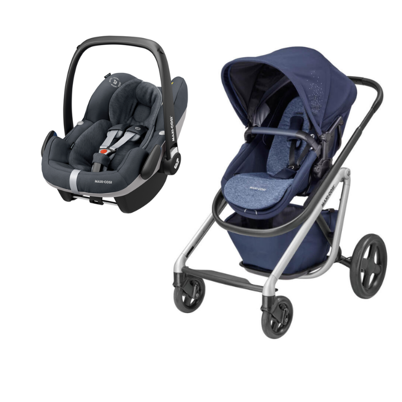 Duo carrinho Lila Nomad Blue cadeira i-Size Pebble Pro Essential Graphite